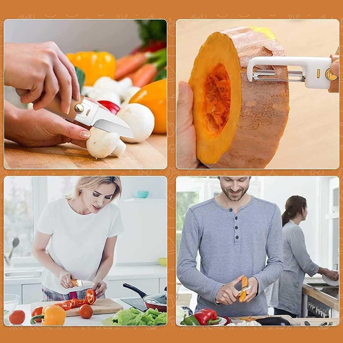 2 In 1  Knife Multifunctional Peeler Fruit Knife (1 Pc)