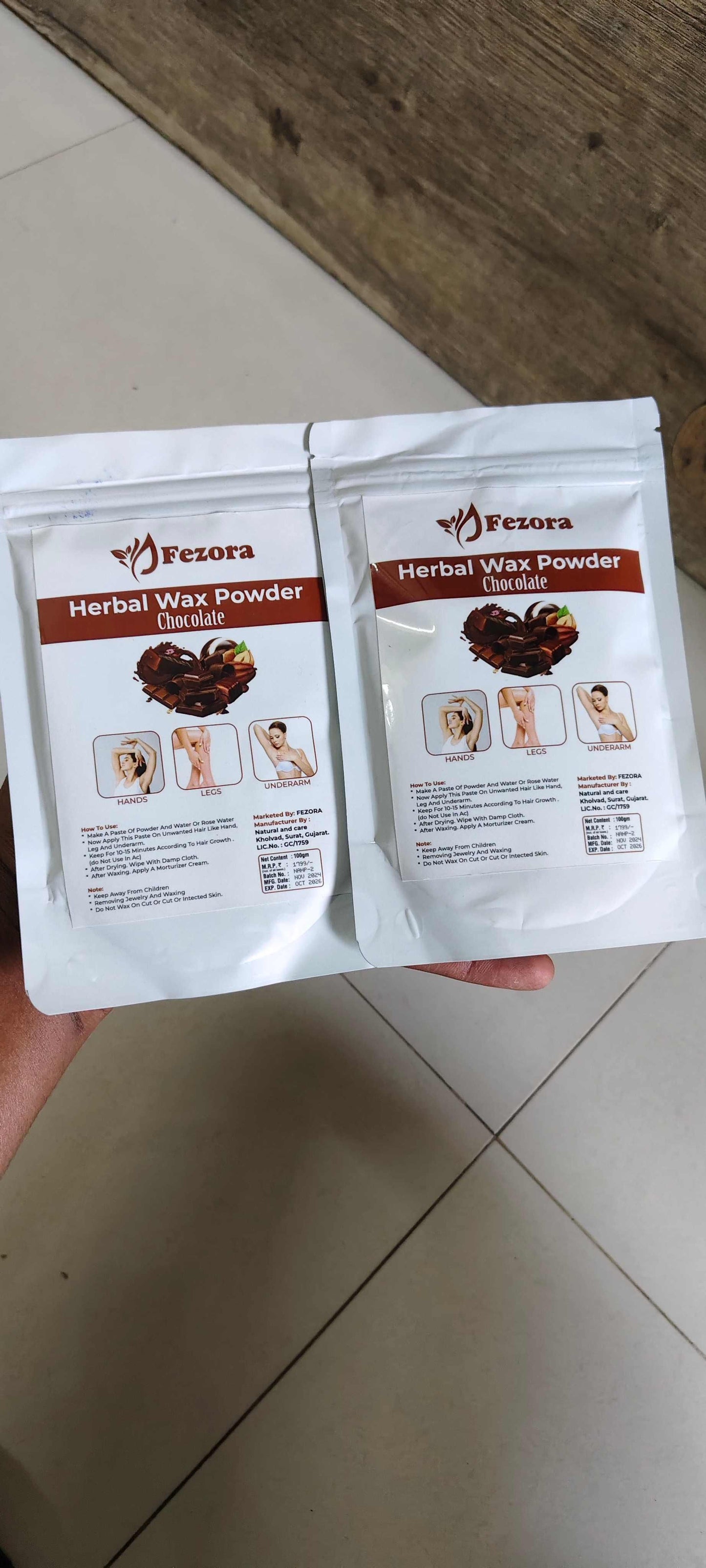 Fezora Chocolate Wax Powder For Hair Removal 100g (Pack of 2)