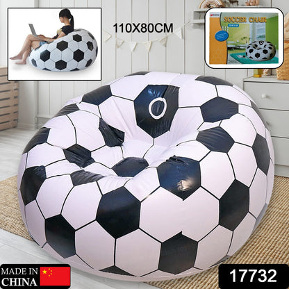 17732 Football Sofa Cartoon Style Inflatable Folding Chair Soccer Ball Chair Inflatable Sofa For Adults Kids Size 110cm X 80cm