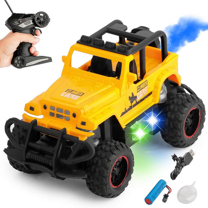 17864 Mist Spray Race Car Toy Off Road Speed Car With Smoke (Water Sprayer Mist With Light) High Strength Climbing Power  Smoke Effect (Color May Vary) Kids