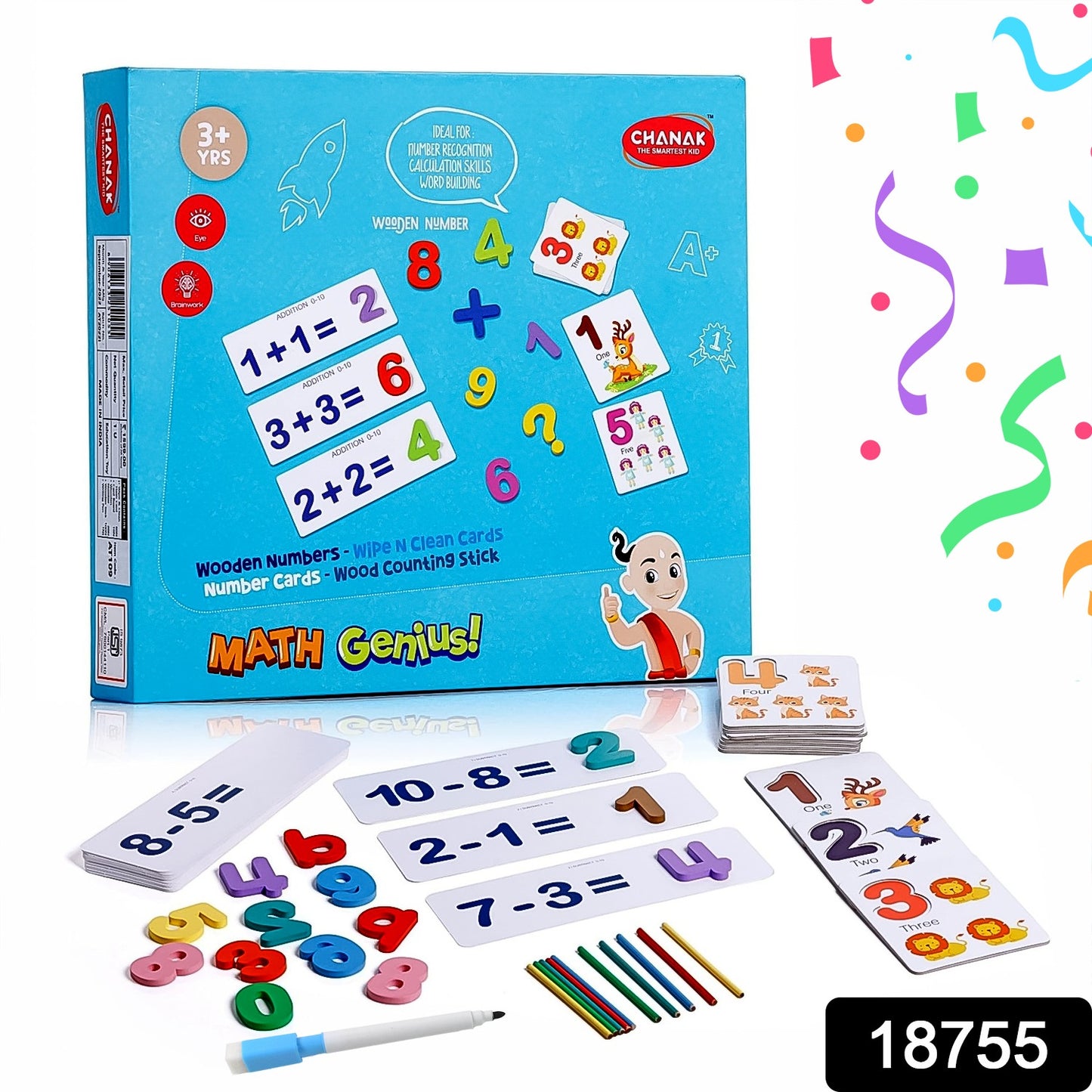 Math Genius For Kids - Educational Math Card (1 Set)