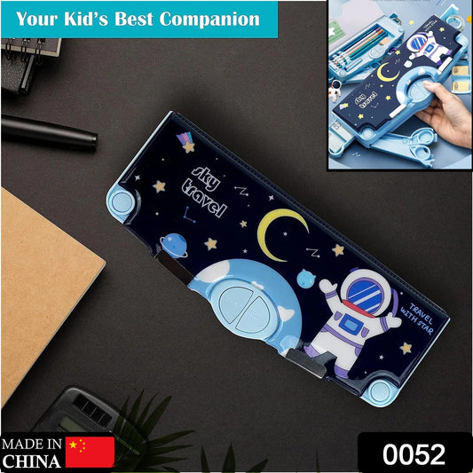 0052 Multifunctional Pencil Box For Kids Space Pencil Box For Boys Kids Pencil Box For Boys  Girls Magnetic Pencil Box For Boys Pop Up Pencil Box Space Theme Return Gifts For Kids (Space Pencil Box)